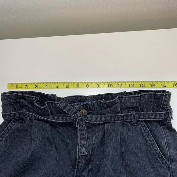 Hollister 100% Cotton Washed Black High Rise Belted Mom Shorts 28 Women’s - Picture 7 of 10